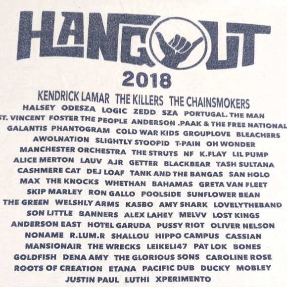 The 2018 Hangout Festival Long Sleeve Concert Tee Kendrick Lamar Back Medium - Picture 1 of 13